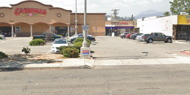 The 1600 block of West Holt Avenue in Pomona, California, the approximate location a car crashed into a taco stand, leaving one person dead and several others injured, the LA Fire Department said.