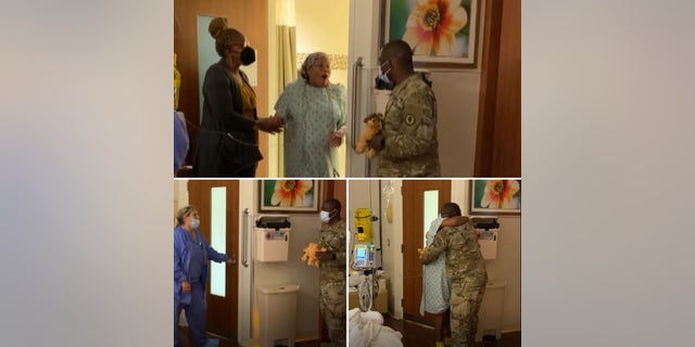 Harold Rahming coordinated his surprise return from Iraq with family members, hospital staff and a neighbor. He was able to support his wife Cara Rahming while she gave birth to their son, Harold Leroy Rahming II.