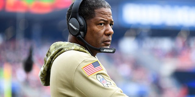 Then-defensive coordinator Steve Wilks, of the Cleveland Browns, on the sideline prior to a game against the Buffalo Bills on Nov. 10, 2019 at FirstEnergy Stadium in Cleveland.