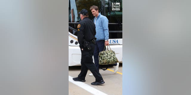 Tom Brady leaves his team hotel Sunday, Oct. 16, 2022 ahead for his game against the Pittsburgh Steelers. The 45-year-old quarterback for the Tampa Bay Buccaneers was seen without his wedding band, two weeks before he announced his divorce from his wife, Gisele Bundchen.