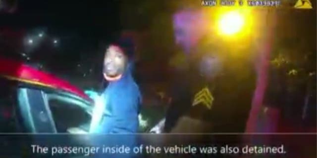The second suspect who allegedly stole multiple Amazon packages in Atlanta as he is detained by City police.