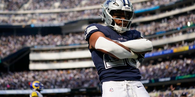 DeMarcus Lawrence praises Cowboys' explosive defense: 'We’re the best f---ing defense in the league' 2 Dallas Cowboys' Tony Pollard celebrates after scoring a touchdown against the Los Angeles Rams on Oct. 9, 2022, in Inglewood, California.