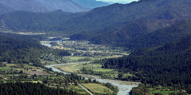 The Trinity River snakes through the Hoopa Valley west of Redding, Calif. 