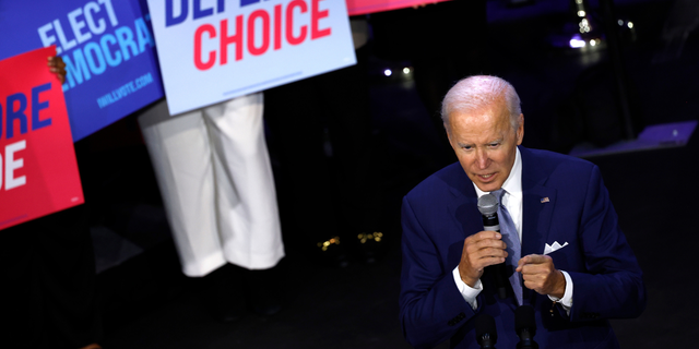 President Biden said during a Tuesday speech that the Constitution's Ninth Amendment contains a "right to privacy."