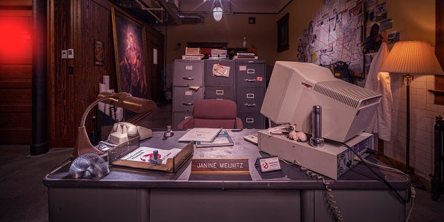 'Ghostbusters Firehouse' in Portland to host a 'lucky' group over Halloween weekend 3 The Ghostbusters Firehouse in Portland has a recreated desk setup modeled after the office of Janine Melnitz from the "Ghostbusters" movie.