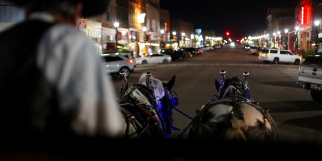 Main Street in Denison, Texas, stays open late for special events in the community held during the year.