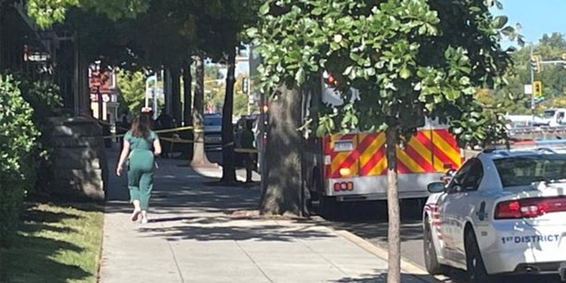 Police on the scene of a shooting in Washington, D.C. 