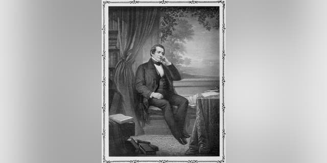 Engraved portrait of Washington Irving, an American writer, historian and diplomat, from the book "Old New York Yesterday and Today," 1922. Courtesy Internet Archive. 