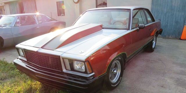 Drayton has built several race cars, including this 1979 Chevrolet Malibu that has a track racer's V-8 engine.
