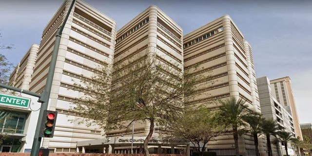 A Google Earth image shows the Clark County Detention Center in downtown Las Vegas.