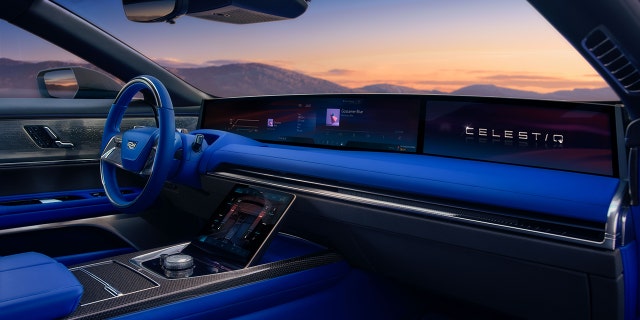 A 55-inch display spans the entire length of the Celestiq's dashboard.