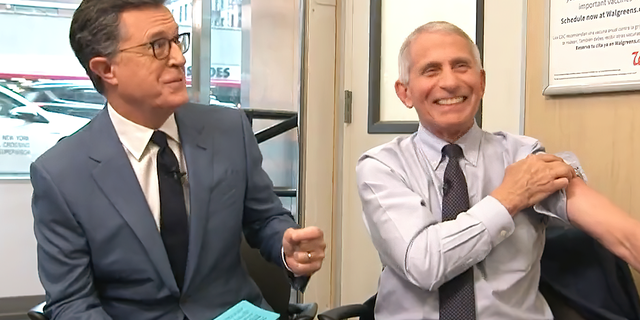 Stephen Colbert and Dr. Anthony Fauci vaccine