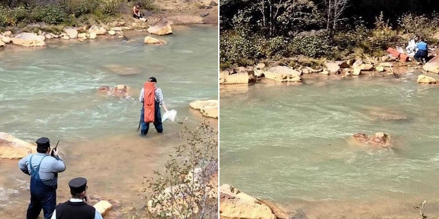 Kylah Breeden crossed the Anima River to reach the injured hiker after a passenger aboard a train spotted the woman along the riverbank.