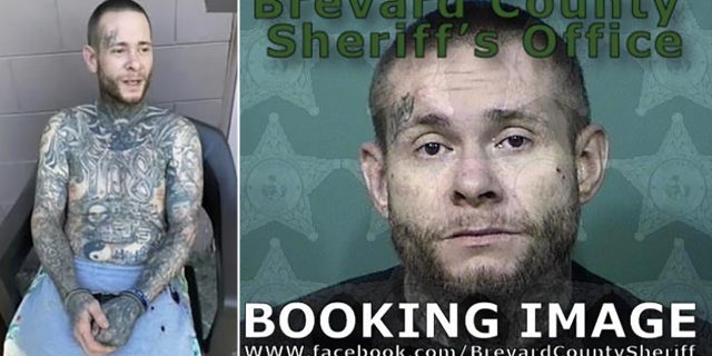 David Hallaman, 31, of Mims, Florida, was arrested in Brevard County after a K-9 found him hiding under a pile of laundry and garbage, authorities said.