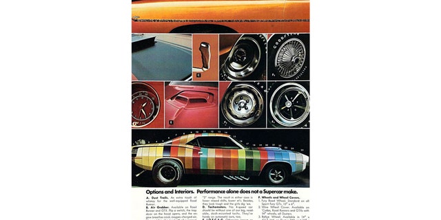 The Plymouth Barracuda was advertised with a car featuring all of its color options.