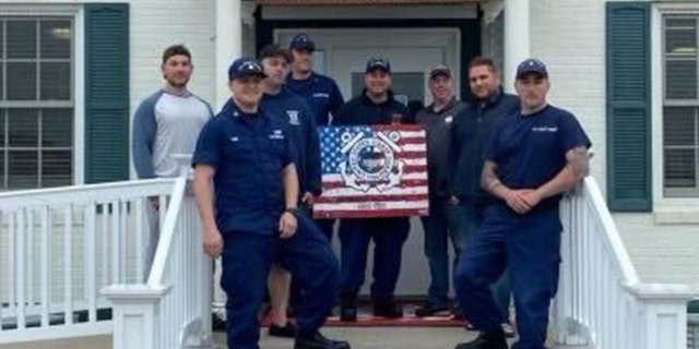 New York teacher, US Coast Guard member who lost an eye, won't let 'freak accident' define his life 8 TJ Foley (far right) stands in front of fellow USCG reserve member and friend Drew Vukov - who helped start Foley's fundraising page.