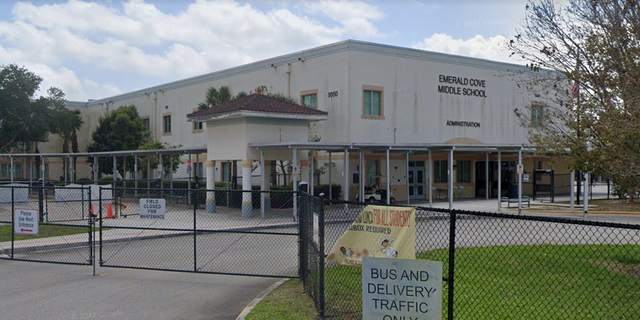 Exterior shot of Emerald Cove Middle School in Florida. 