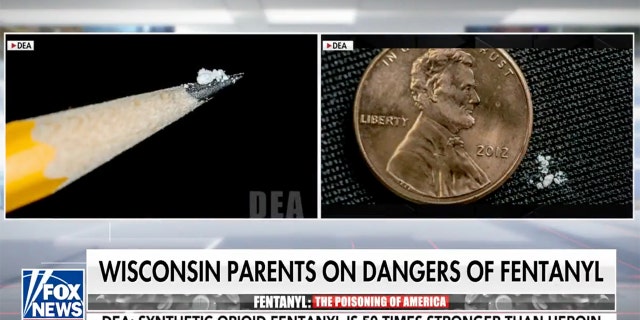 This image shows the small amount of fentanyl that can harm an adult.