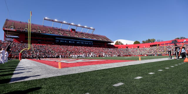 A sparse crowd at the Rutgers Scarlet Knights college football game against the Indiana Hoosiers at SHI Stadium on October 22, 2022 in Piscataway, New Jersey.