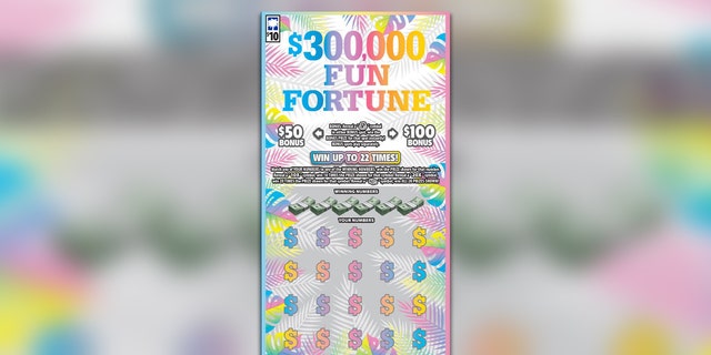 An example of the $300,000 Fun Fortune scratch-off lottery ticket.