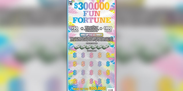 An example of a $300,000 Fun Fortune scratch-off lottery.