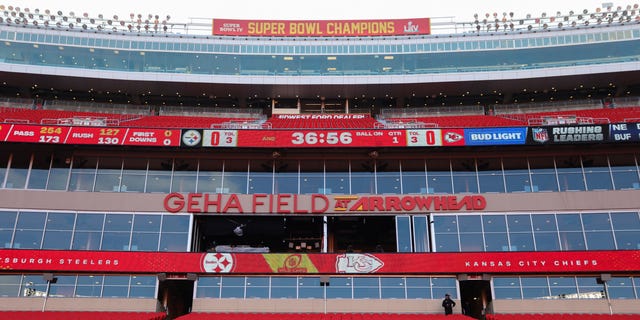 A general view of GEHA Field at Arrowhead Stadium before an AFC wild card playoff game between the Pittsburgh Steelers and Kansas City Chiefs on Jan 19. 