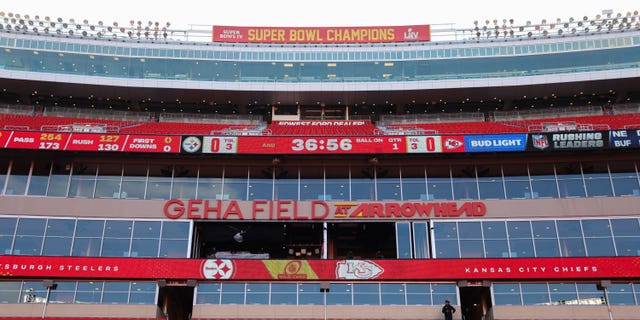A general view of GEHA Field at Arrowhead Stadium before an AFC wild card playoff game between the Pittsburgh Steelers and Kansas City Chiefs on Jan 19.