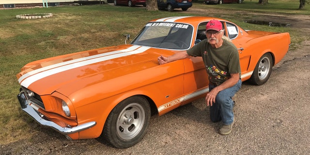 Gary Kuchar combined a 1966 Ford Mustang coupe with the roof from a Volvo P1800.