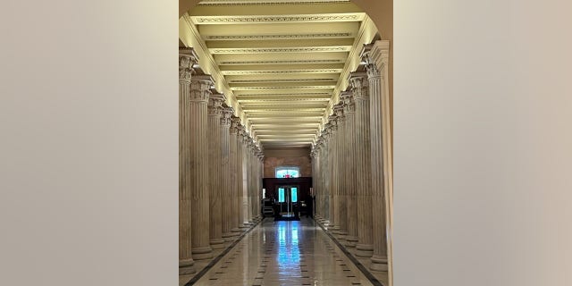 The Hall of Columns holds many statues in the US Capitol