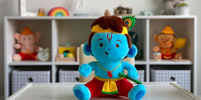 This toy, made by Modi Toys, depicts the Hindu deity Lord Krishna. The Peabody Essex Museum in Salem, Massachusetts, has temporarily stopped selling these toys because a Hindu activist claimed they are insensitive.
