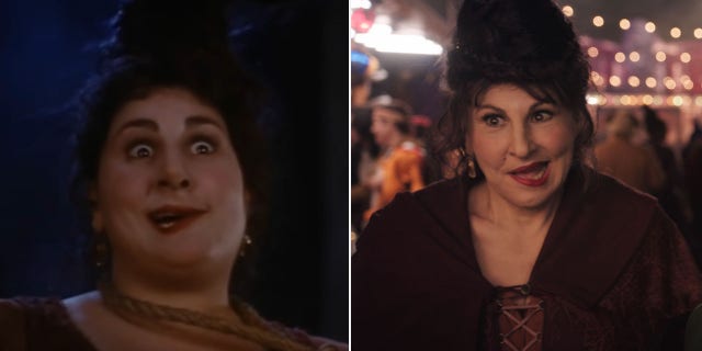 The infamous crooked smile of Mary Sanderson, portrayed by Kathy Najimy had a visible shift in slant from the first movie to the second.