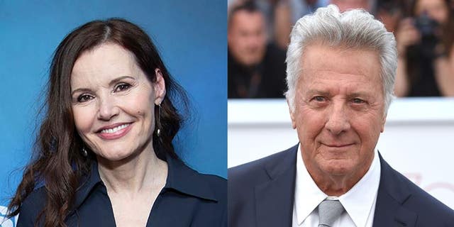Geena Davis said Dustin Hoffman gave her advice for turning down male co-stars wanting to sleep with her when she was just starting out in the industry. 