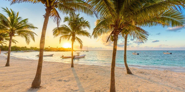 Akumal Bay - Caribbean white beach in Riviera Maya, coast of Yucatan and Quintana Roo, Mexico