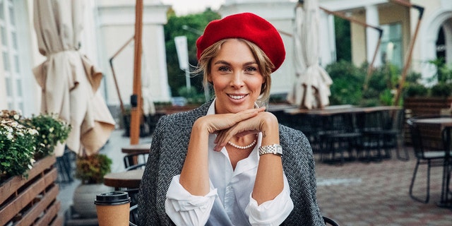French woman with beret