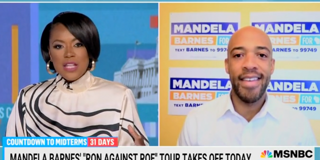 MSNBC host Tiffany Cross talks with U.S. Senate candidate Mandela Barnes about his race against Sen. Ron Johnson, R-Wis.