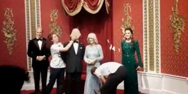 On Monday, October 24, Just Stop Oil activists smashed a cake in the face of a wax figure of King Charles at Madame Tussauds in London.