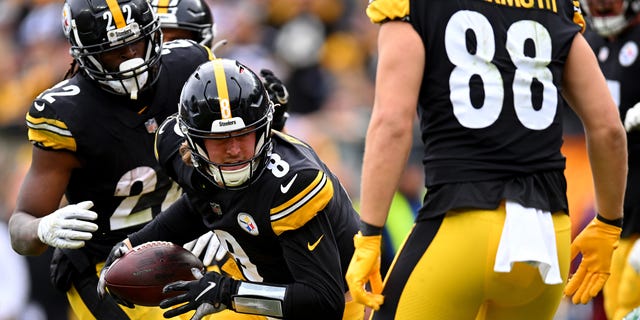 Kenny Pickett of the Pittsburgh Steelers is shown in action against the New York Jets at Acrisure Stadium on Oct. 2, 2022, in Pittsburgh.