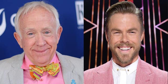 "Dancing with the Stars" judge Derek Hough, right, Monday night said it "breaks my heart" to hear Leslie Jordan, left, wanted to be on the show.