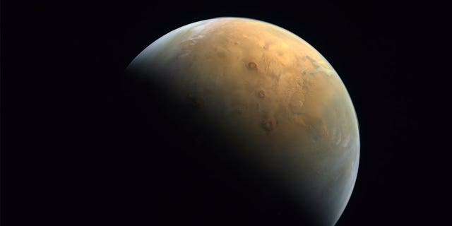 United Arab Emirates’ probe shows the planet Mars on Feb. 10, 2021.