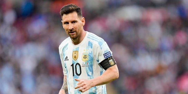 Lionel Messi of Argentina during the Finalissima match against Italy on June 1, 2022, in London, England.