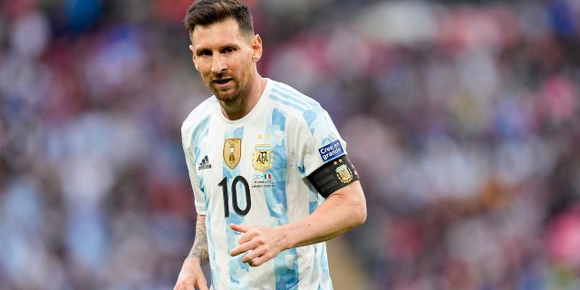 Lionel Messi of Argentina during the Finalissima match against Italy on June 1, 2022, in London, England.