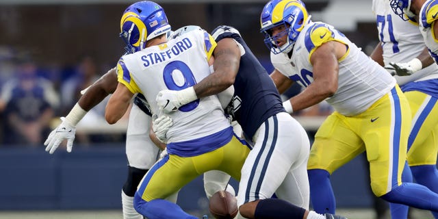 DeMarcus Lawrence praises Cowboys' explosive defense: 'We’re the best f---ing defense in the league' 3 Micah Parsons of the Dallas Cowboys sacks Matthew Stafford of the Los Angeles Rams and causes a fumble on Oct. 9, 2022, in Inglewood, California.