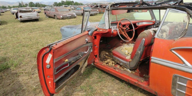 Este Impala convertible de 1958 todavía tiene su V8 ​​original y 96,367 millas en el odómetro.