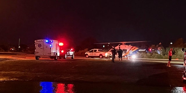 Search teams used a helicopter to scan the water and shoreline on Saturday but did not locate the victim.