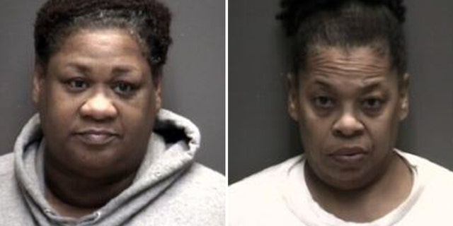 Caretakers Keycia Johnson (L) and Lisa Cooper (R) turned themselves into Texas City police Thursday for the assault of an 87-year-old man at a nursing home.