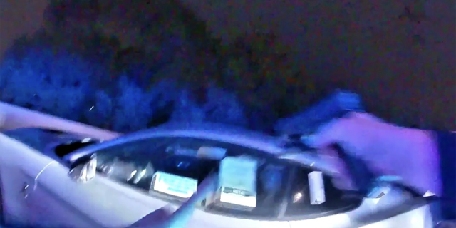 The driver jumped out of the vehicle and jumped off a bridge in an attempt to flee police.