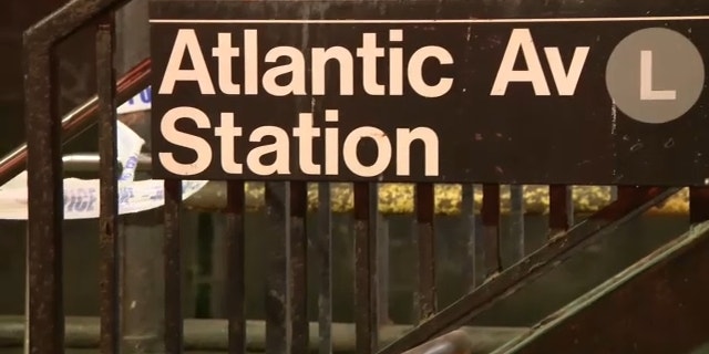 The scene where slashing victim Tommy Bailey stumbled out of the subway at the Atlantic Avenue station.