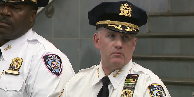 NYPD Chief of Transit Jason Wilcox gives a press conference after the deadly subway shooting of a 15-year-old boy in Queens. 