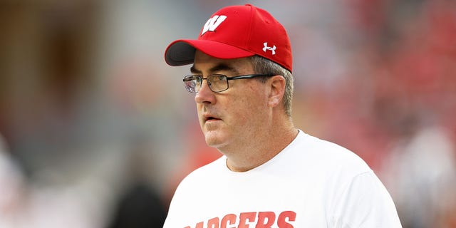 Head coach Paul Chryst of the Wisconsin Badgers before the game against the Illinois State Redbirds at Camp Randall Stadium on September 03, 2022 in Madison, Wisconsin.