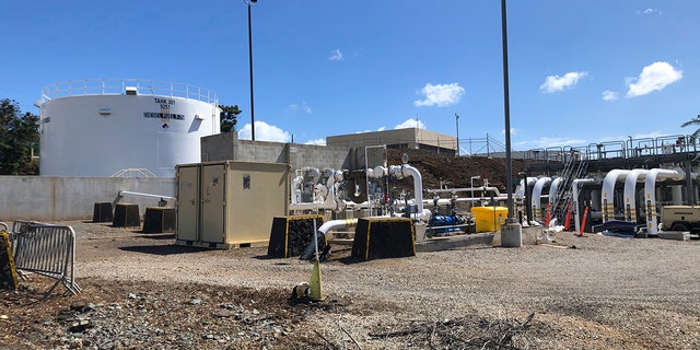 An above-ground fuel storage tanks stands at Joint Base Pearl Harbor-Hickam on Monday, Oct. 24, 2022.